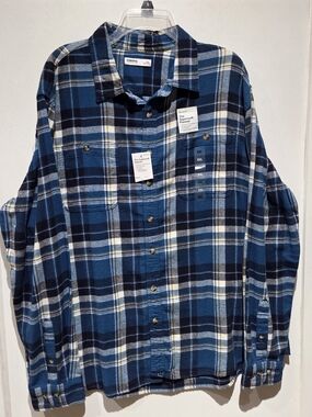 Sonoma Blue Plaid Button-Down Shirt